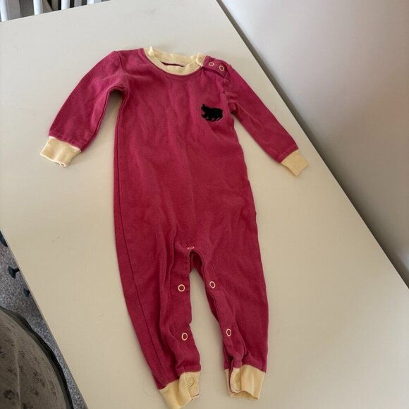 Little Blue House bear bum footless sleeper 3-6 months PJs Pink Yellow - Picture 2 of 11